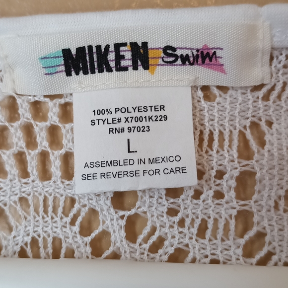 Miken white lace bathing suit cover-ups Sz large, womens Beachwear Boho Beach - Picture 5 of 8